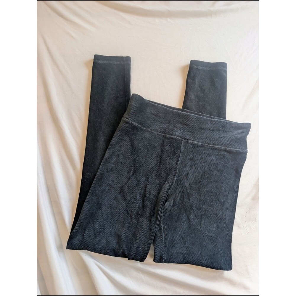 aerie Chill Play Move Black Ribbed High-Waist Leggings